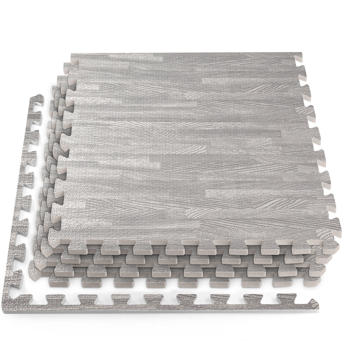 Home Aesthetics 100 Sqft 3/8 Wood Grain Foam Mat Interlocking Flooring 25pcs Oak