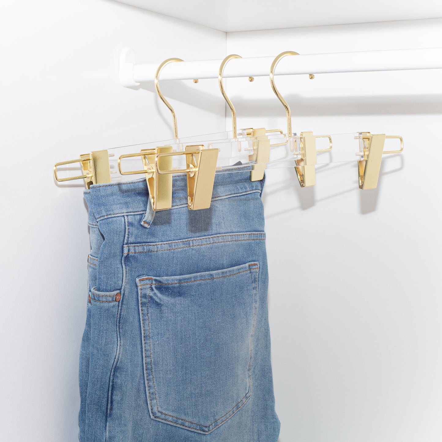Acrylic Skirt Hanger with Gold Clips