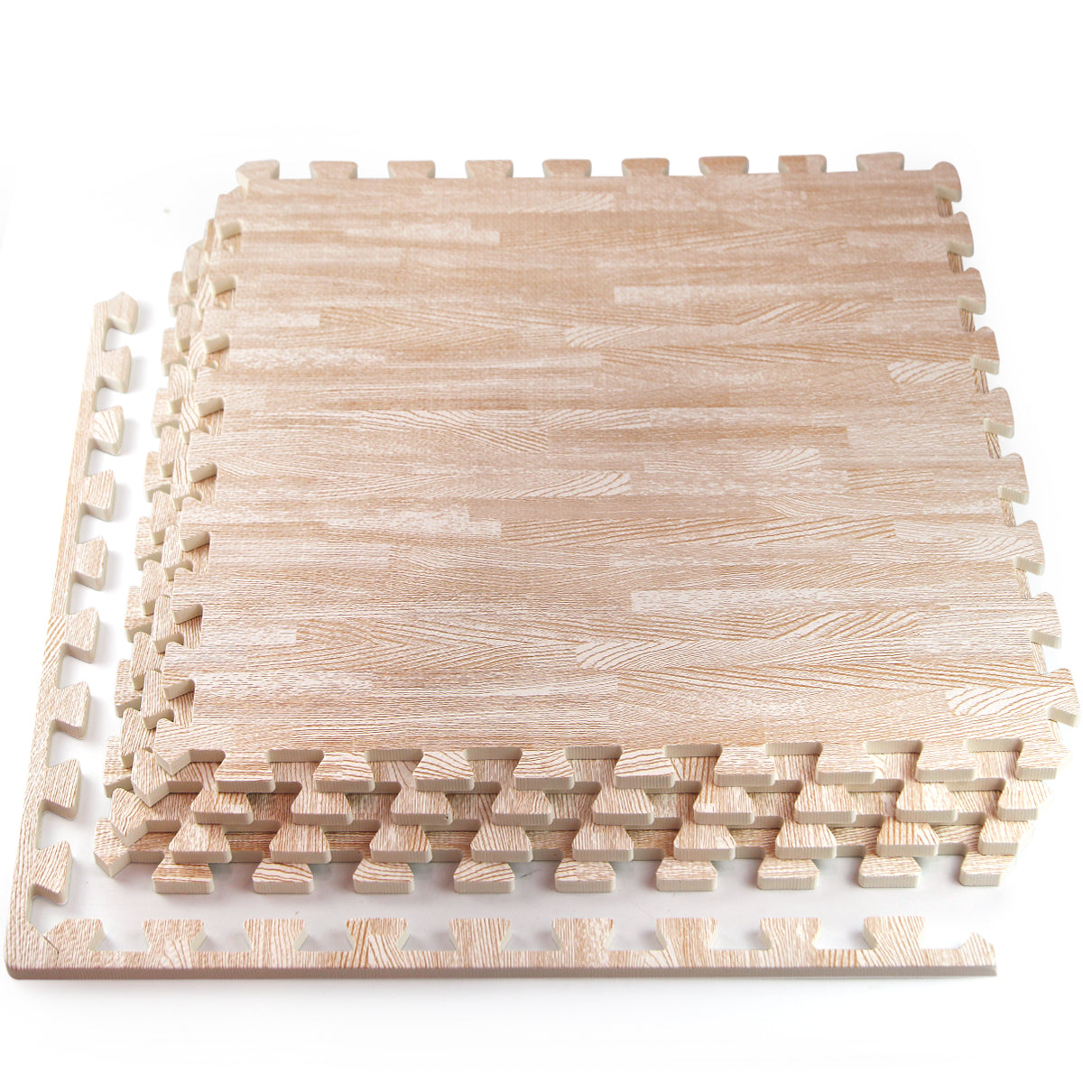 Light Oak Foam Floor Tiles - Unboxed