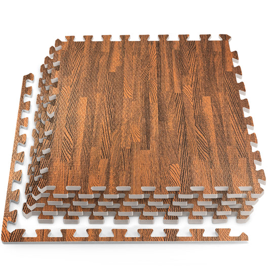 Dark Oak Foam Floor Tiles - Unboxed