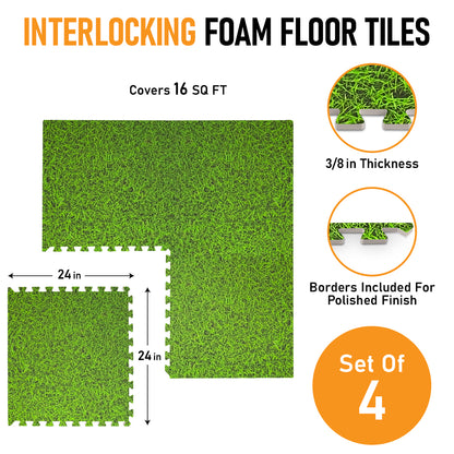 Green Grass Print / 16 Sq Ft (4 Tiles)