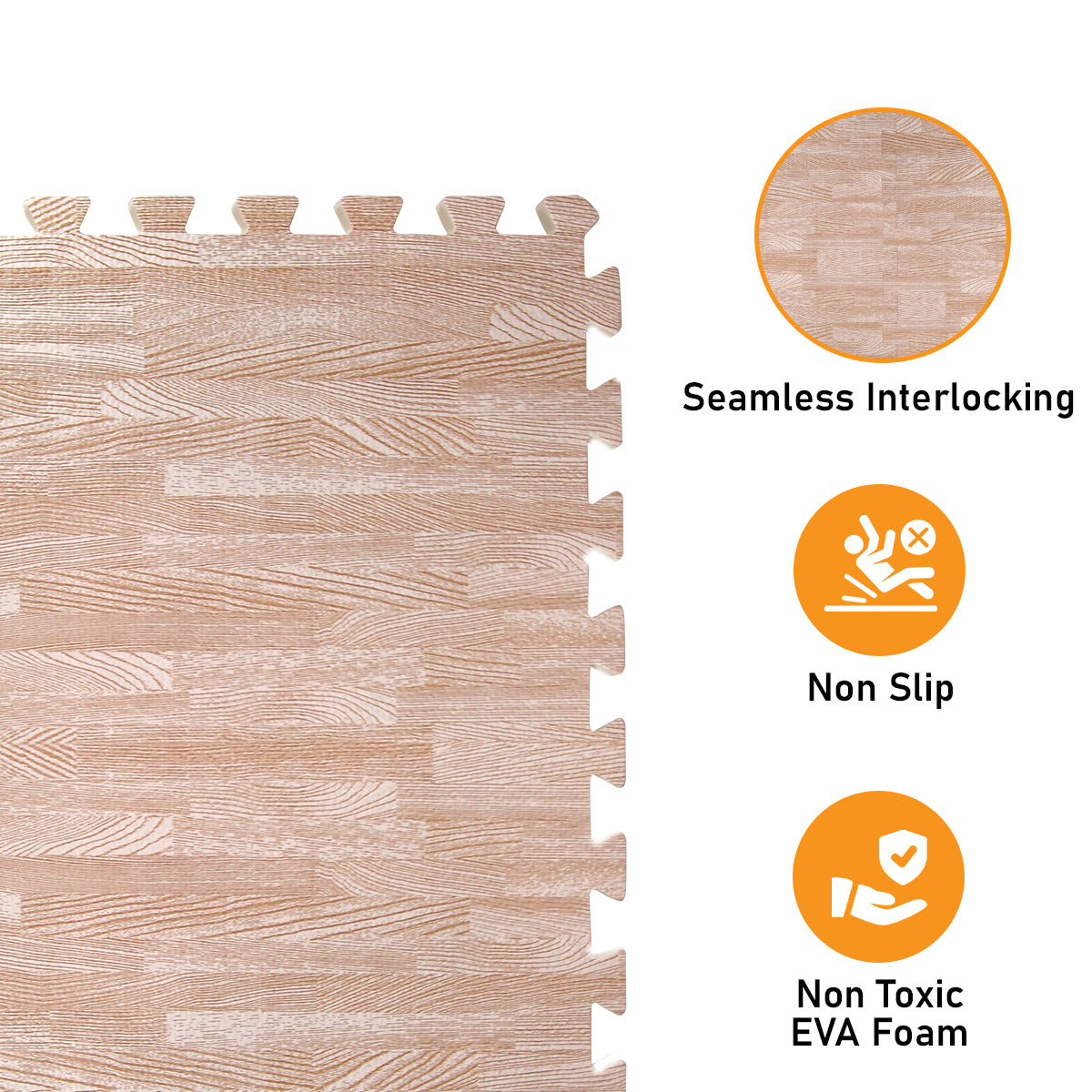 HomeCube USA 38 inch Thick Interlocking Wood 