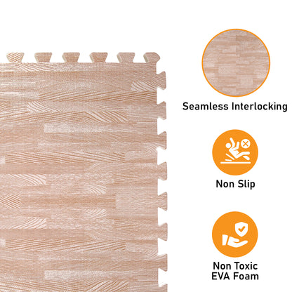 HomeCube USA 38 inch Thick Interlocking Wood 