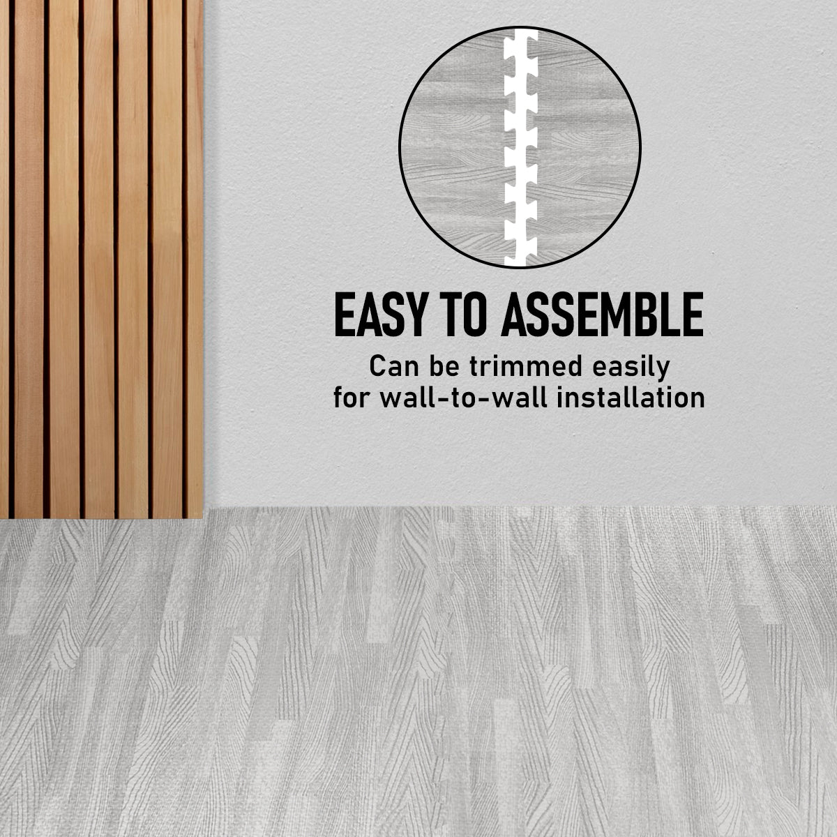 Grey Wood Grain Foam Floor Tiles - Unboxed