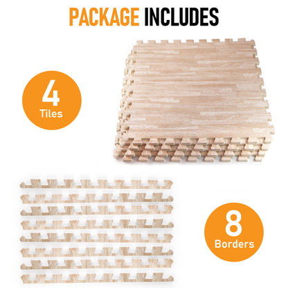 HomeCube USA 38 inch Thick Interlocking Wood 