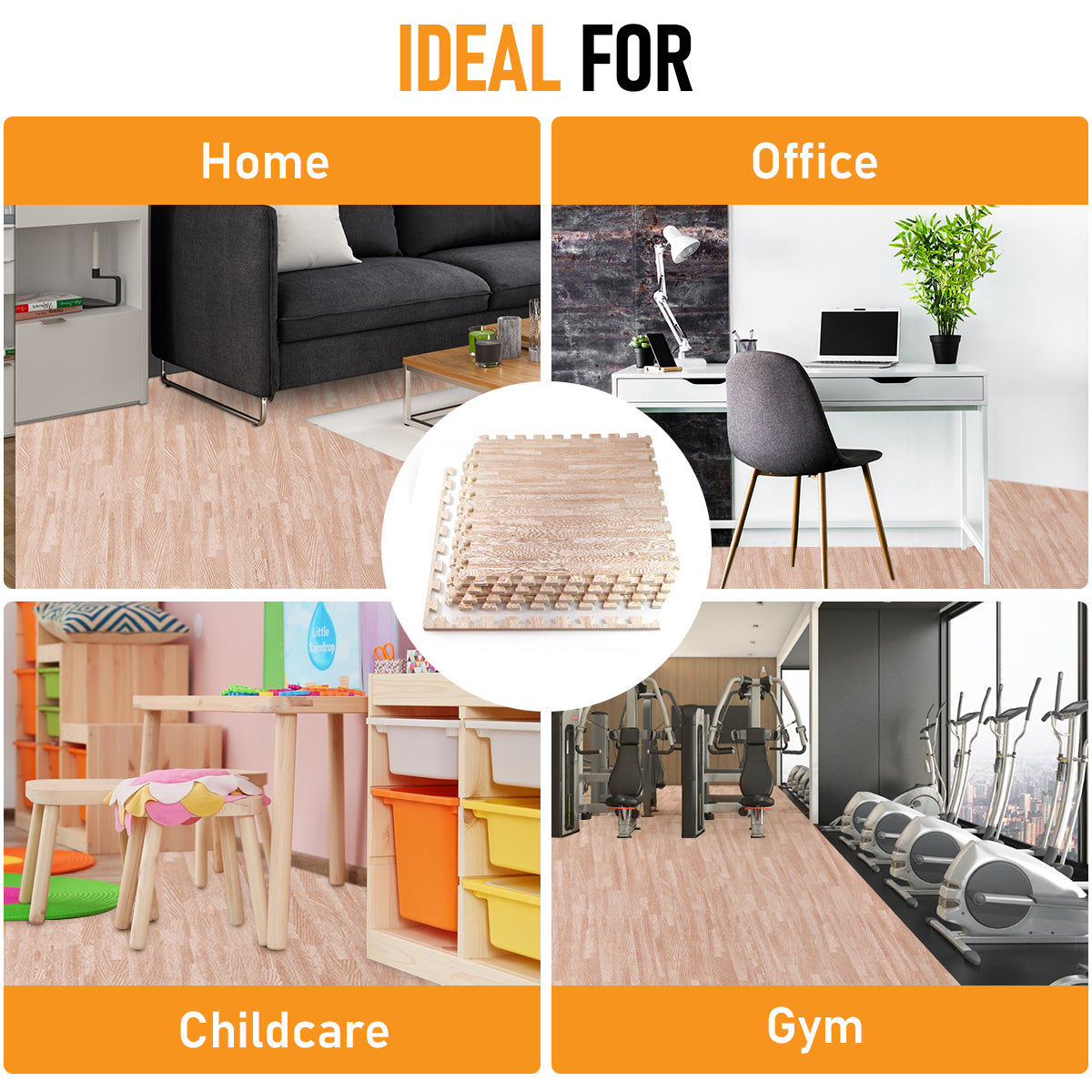 HomeCube USA 38 inch Thick Interlocking Wood 