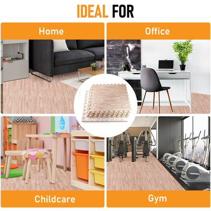 HomeCube USA 38 inch Thick Interlocking Wood 